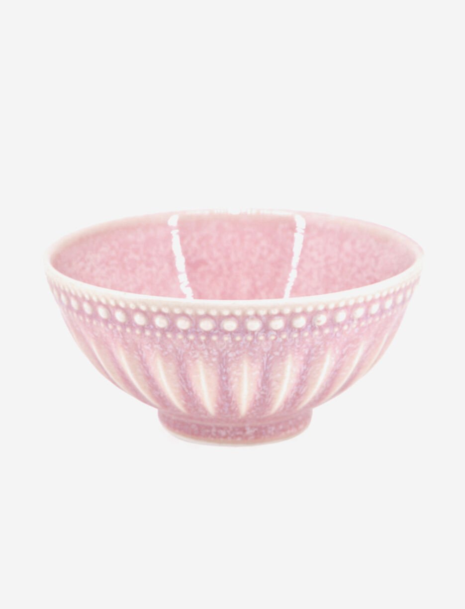 Bol en grès texturé rose