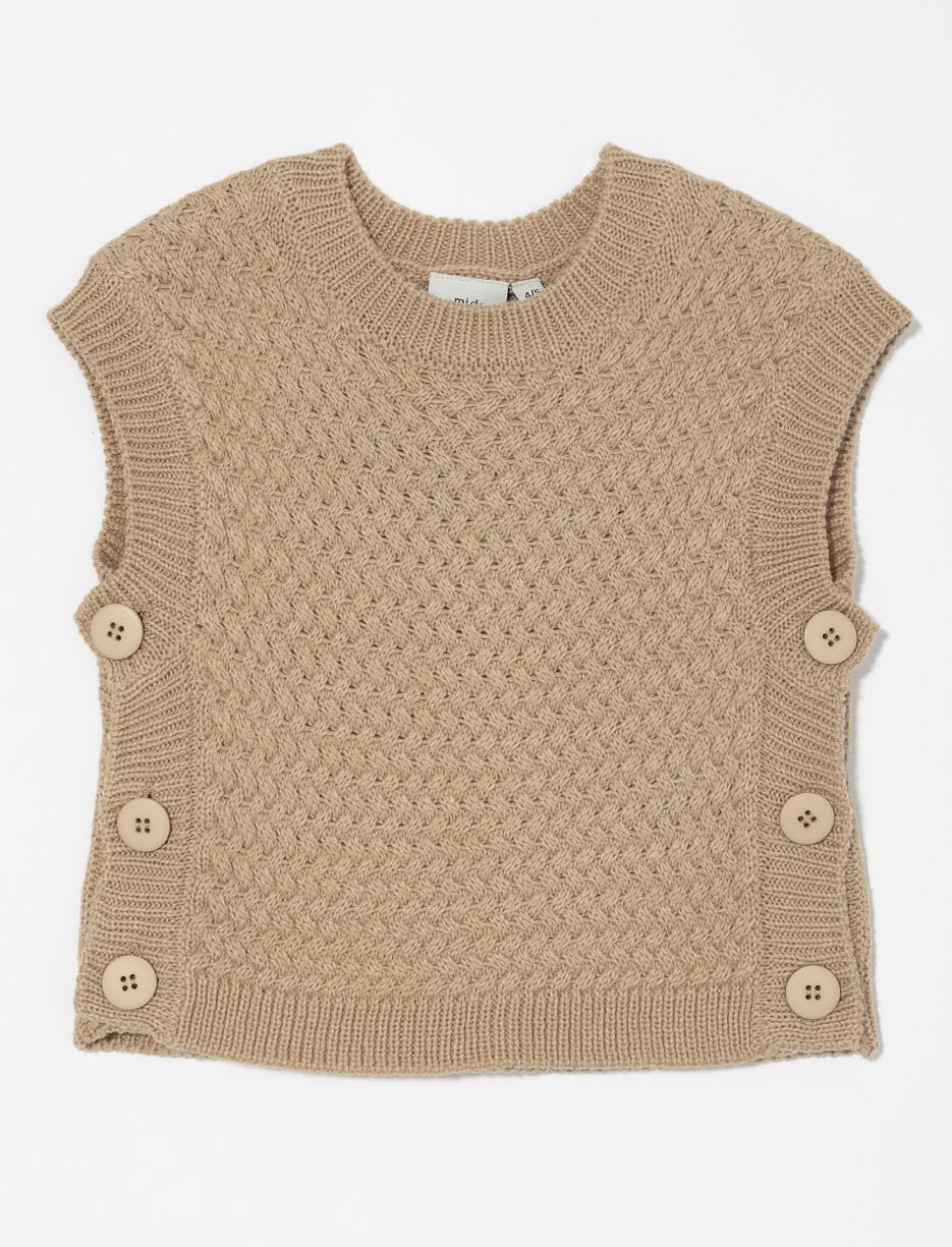 Gilet en tricot à boutons - petite fille