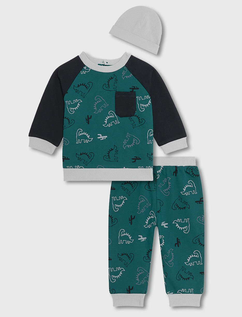 Ens. 2 pièces imprimé avec tuque