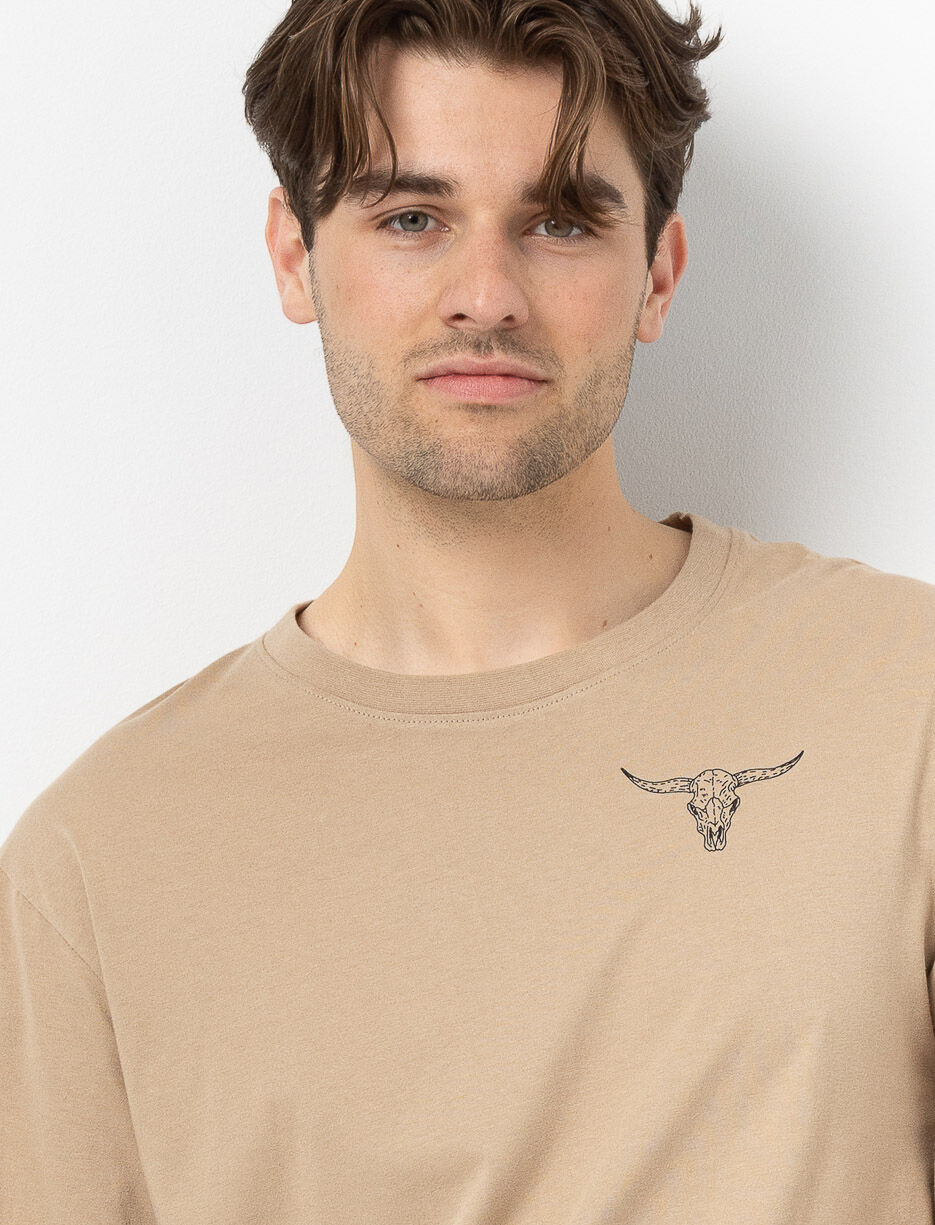 Long-sleeve T-shirt with Bull Head Print