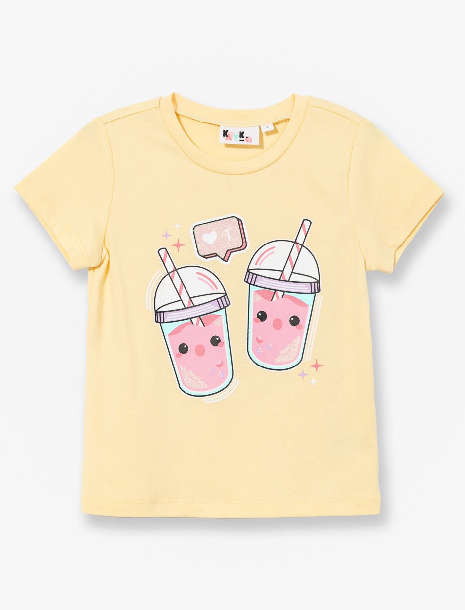 T-shirt imprim&eacute; &agrave; col rond