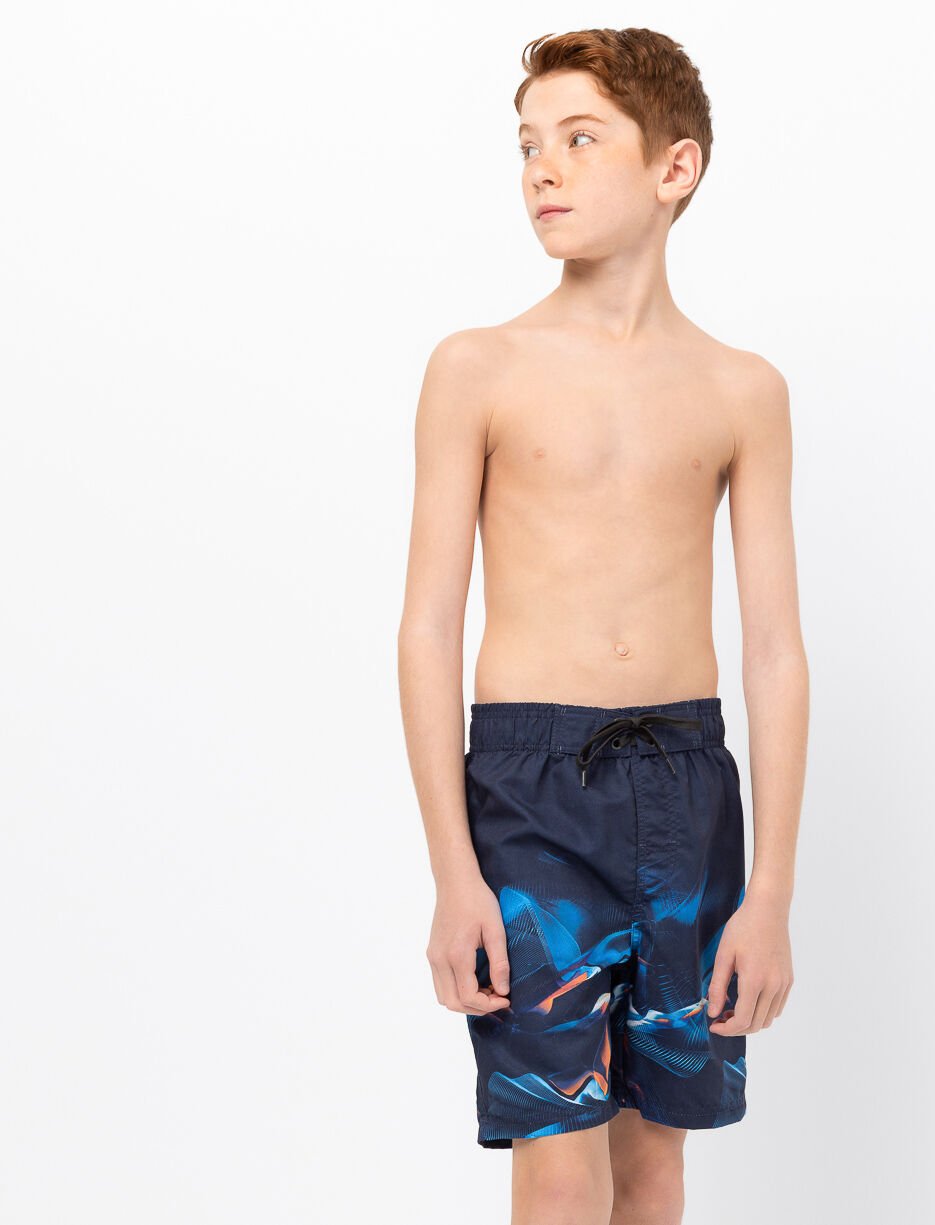 Boardshort imprimé à taille élastique