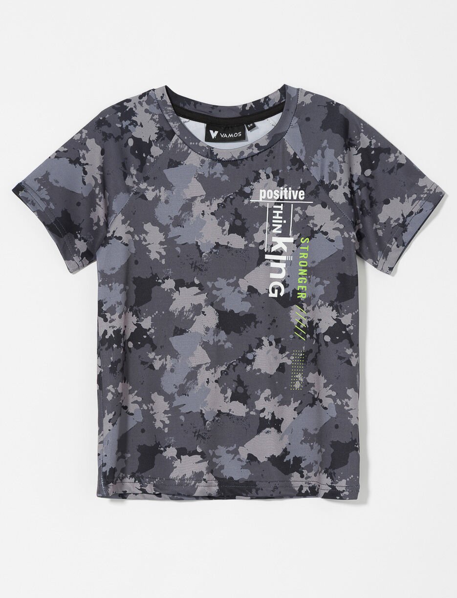Printed Camo Sports T-shirt - Little Boy Printed Camo Sports T-shirt - Little Boy