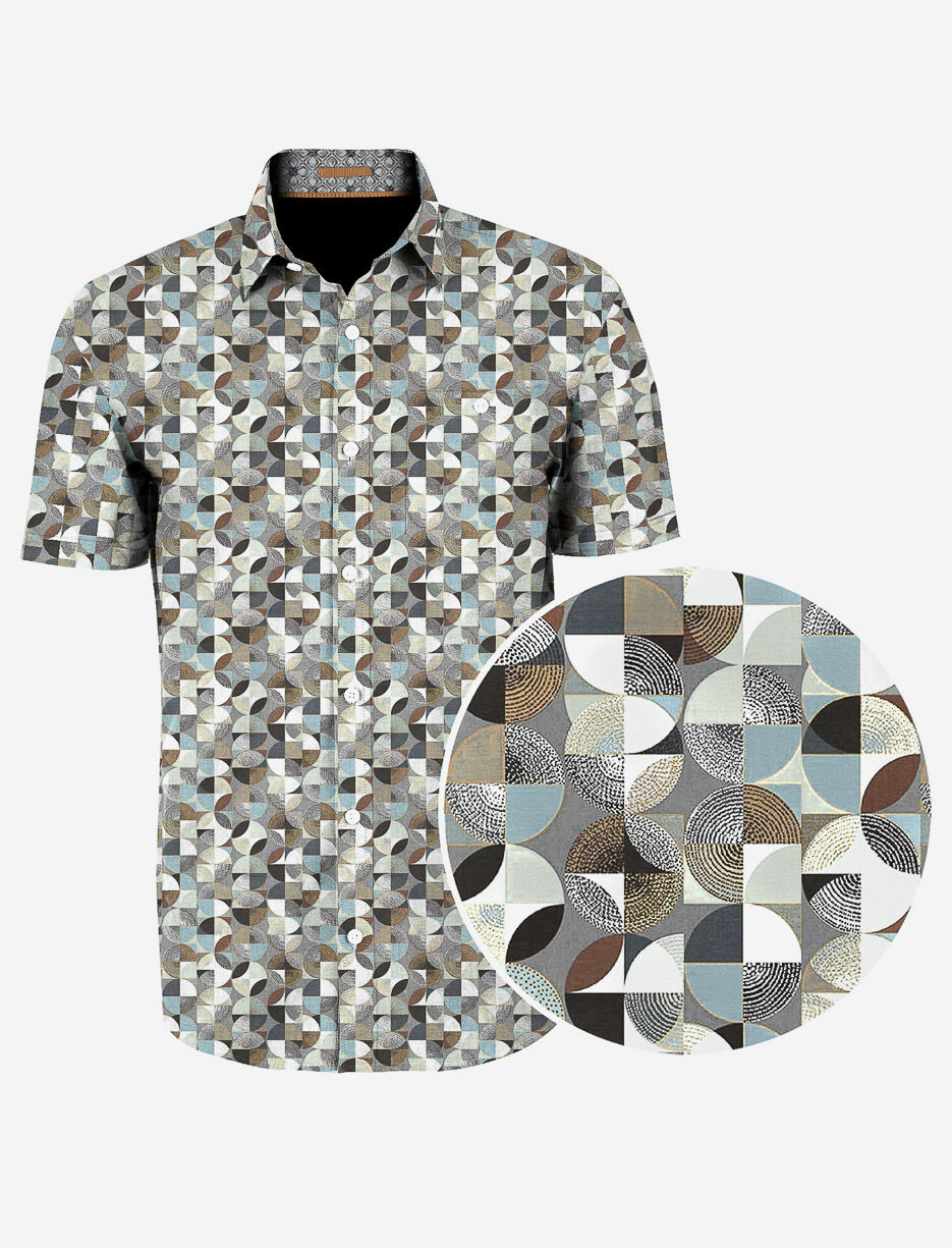 Chemise &agrave; motif g&eacute;om&eacute;trique
