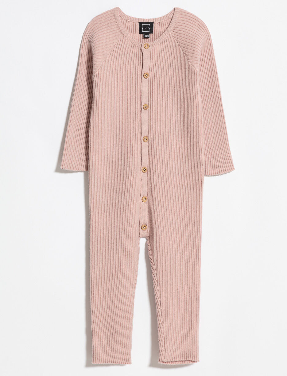 Solid Rib-knit Jumpsuit