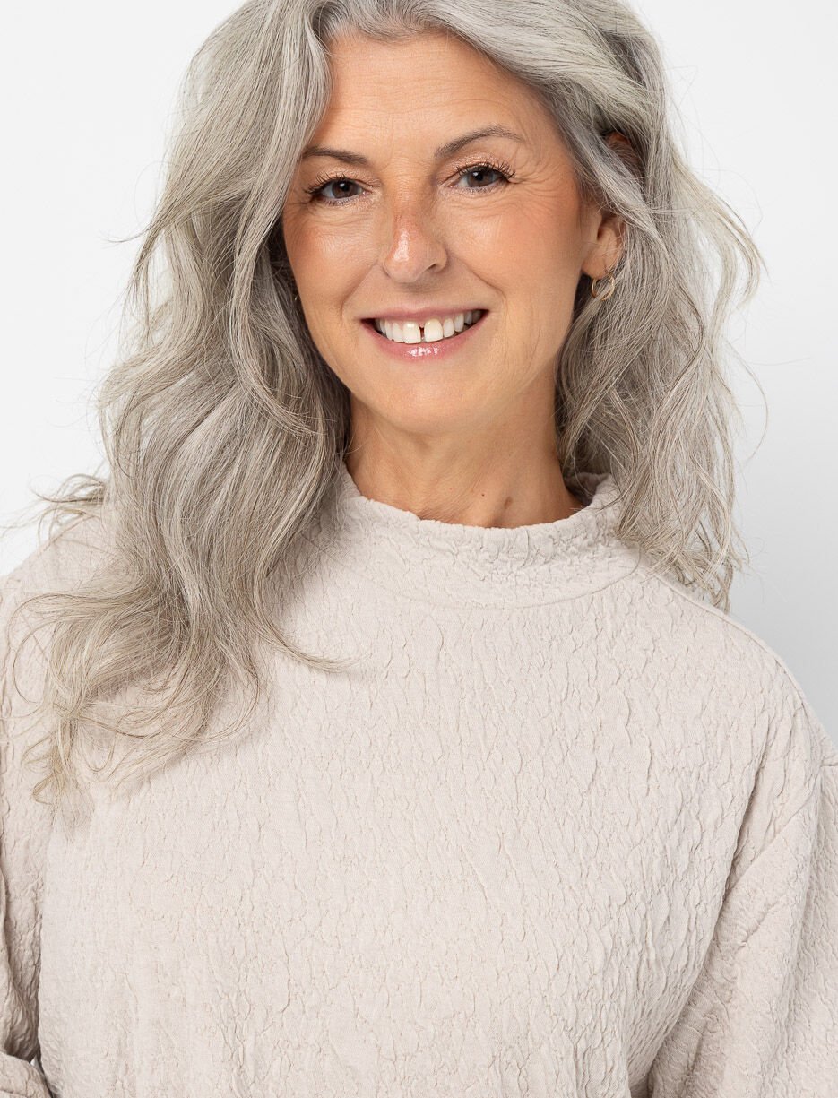 Textured Mock-neck Sweater