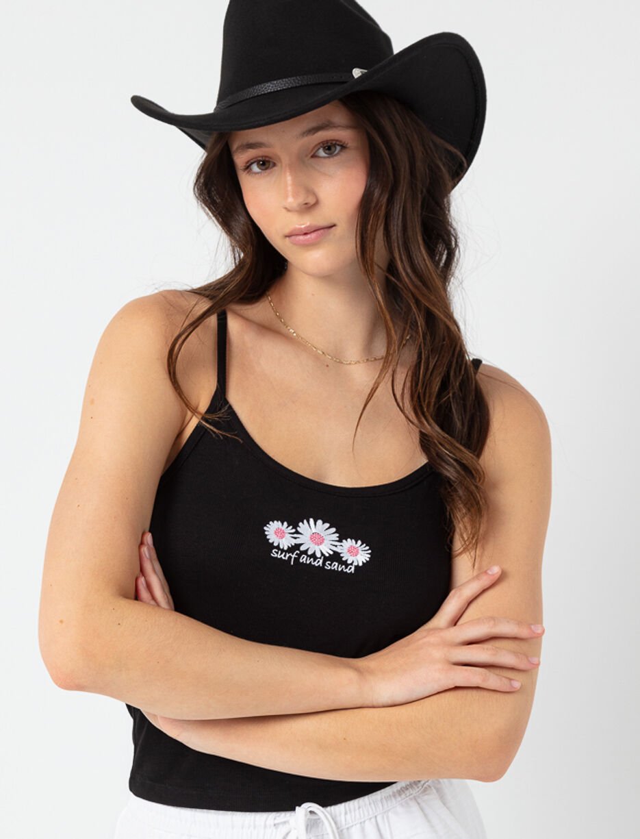 Camisole courte à broderie