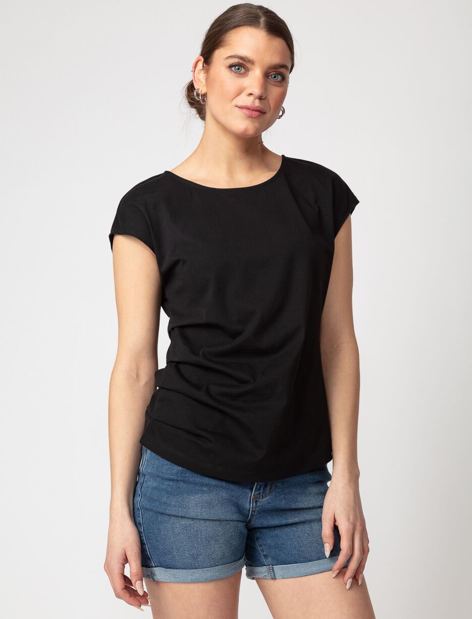 T-shirt froncé à manches dolman