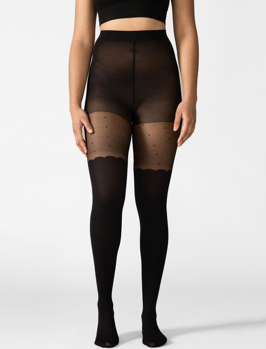 Dotted Thigh-high Tights