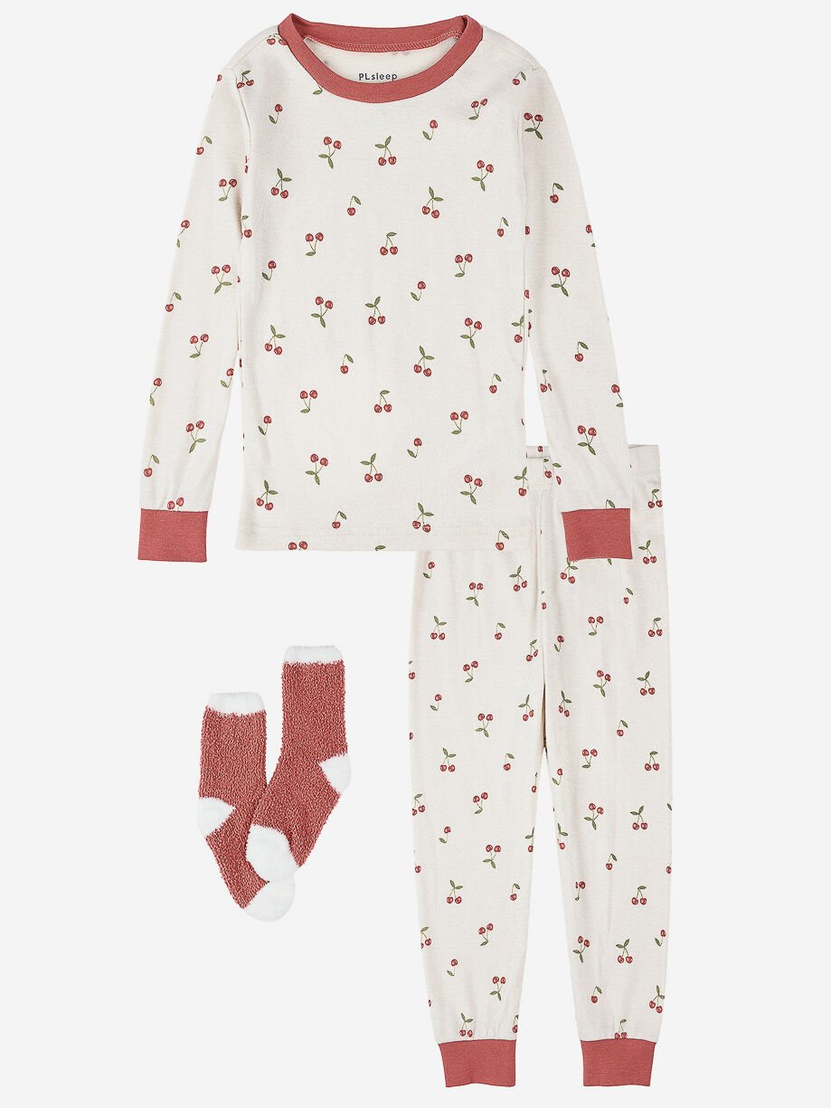 2-piece Cherry Print PJ Set - Little Girl
