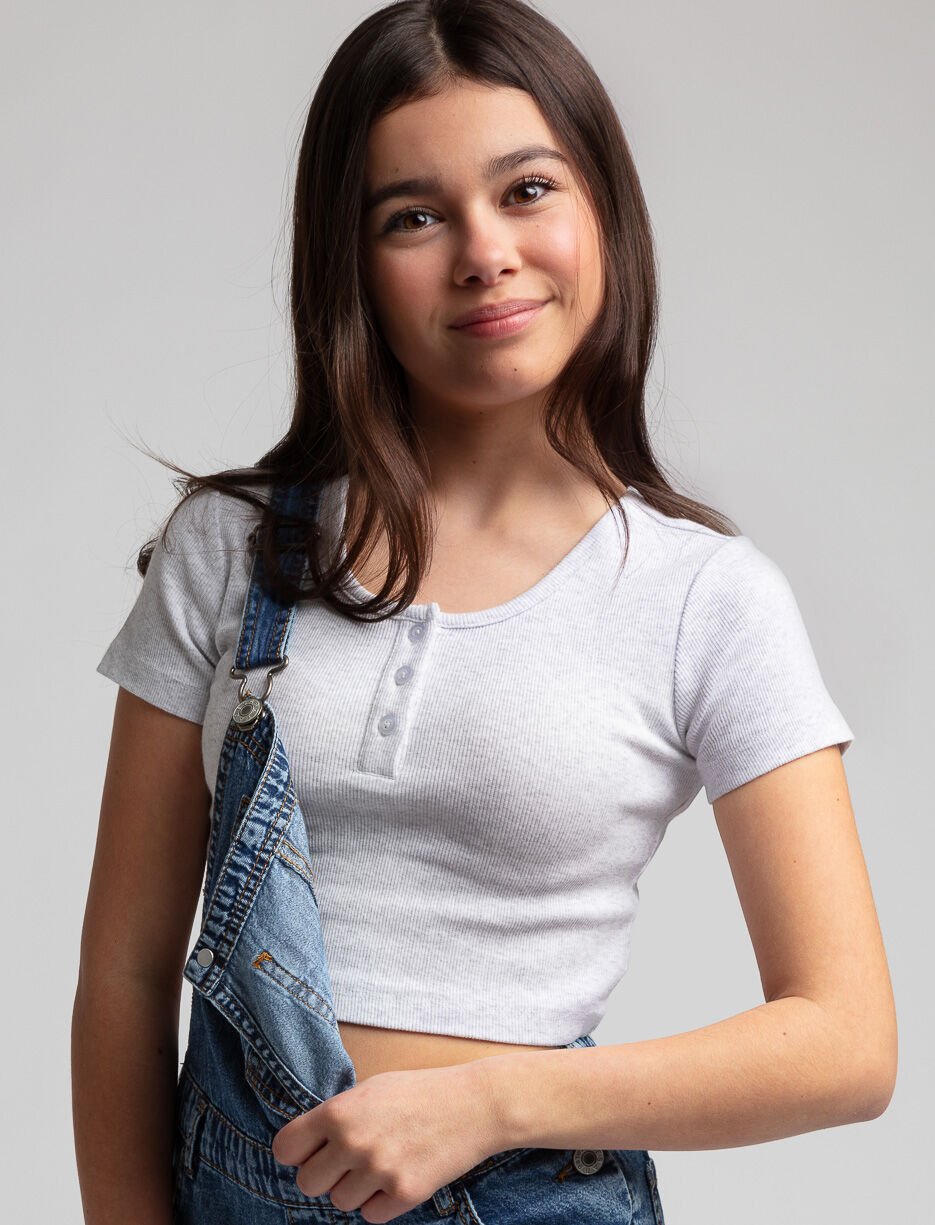 T-shirt côtelé à col boutonné