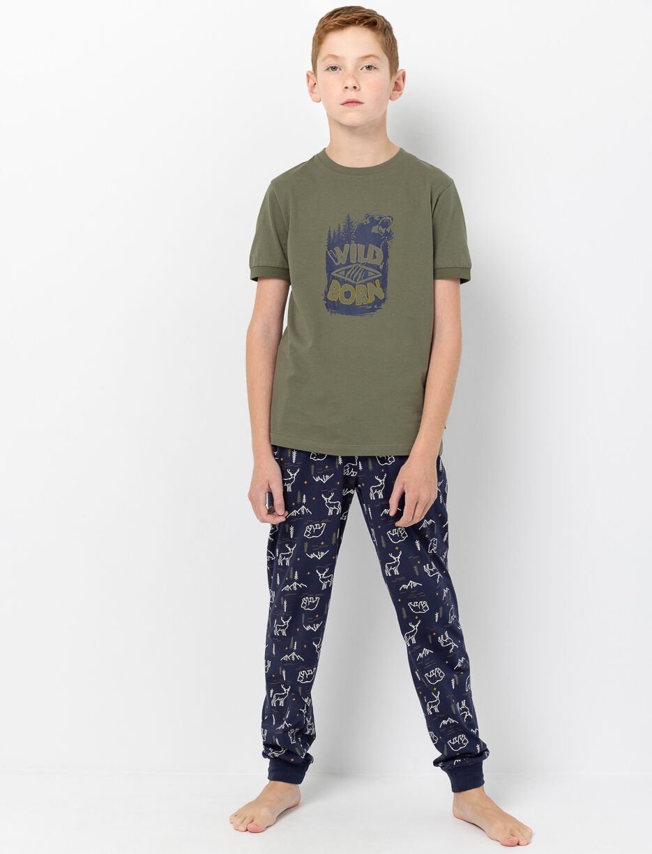 Pyjama 2 pièces imprimé en coton bio