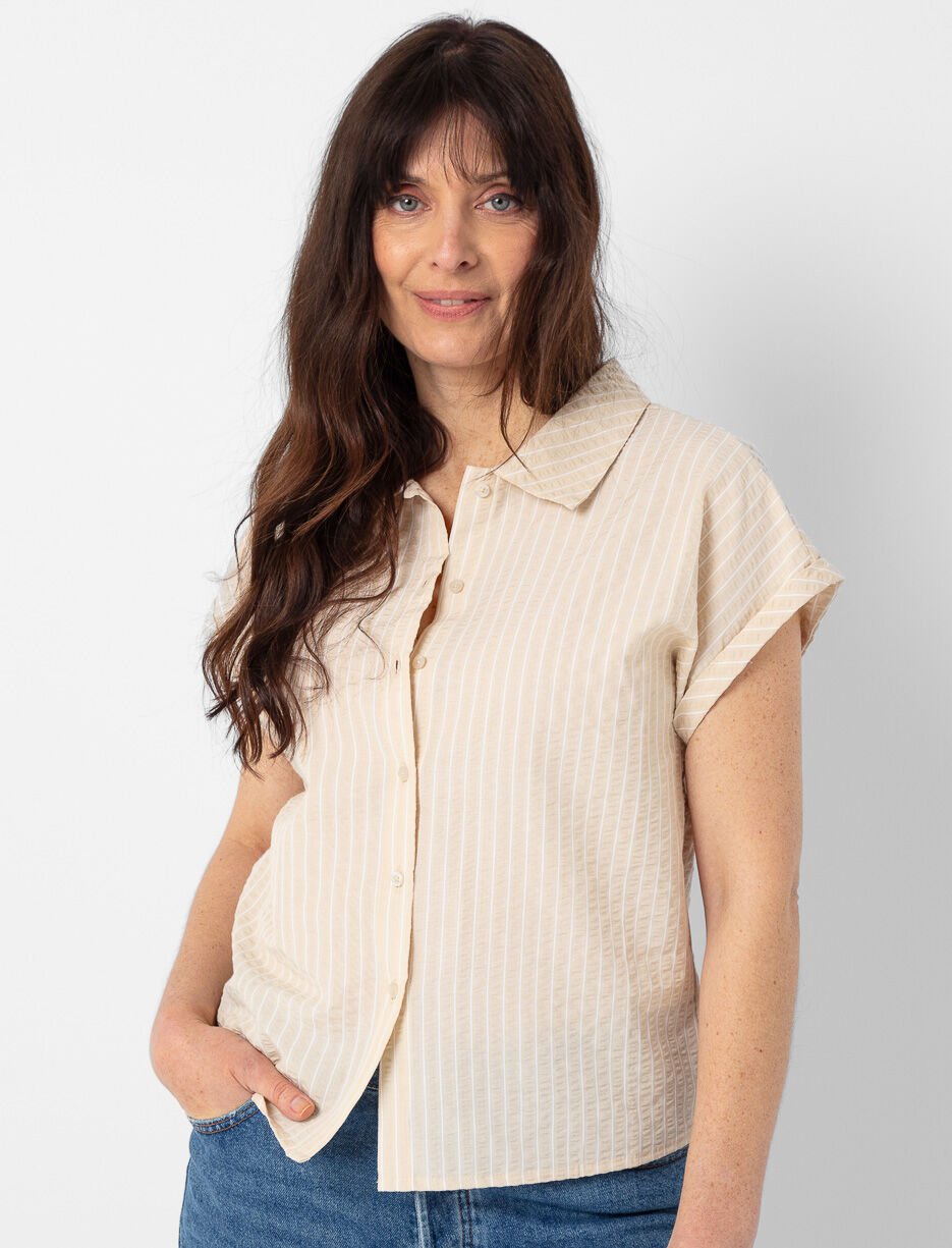 Blouse à manches courtes et rayures