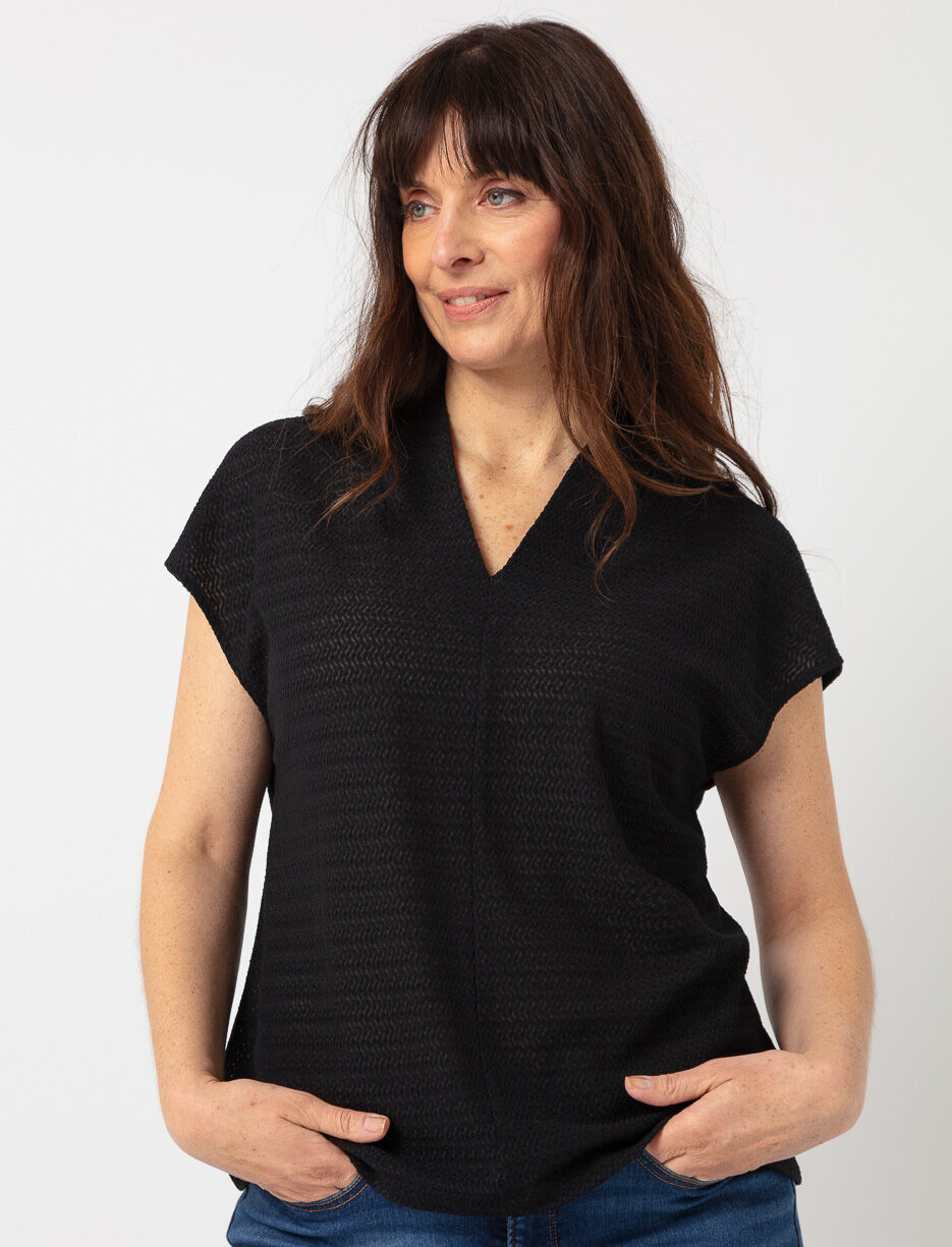 T-shirt uni textur&eacute;