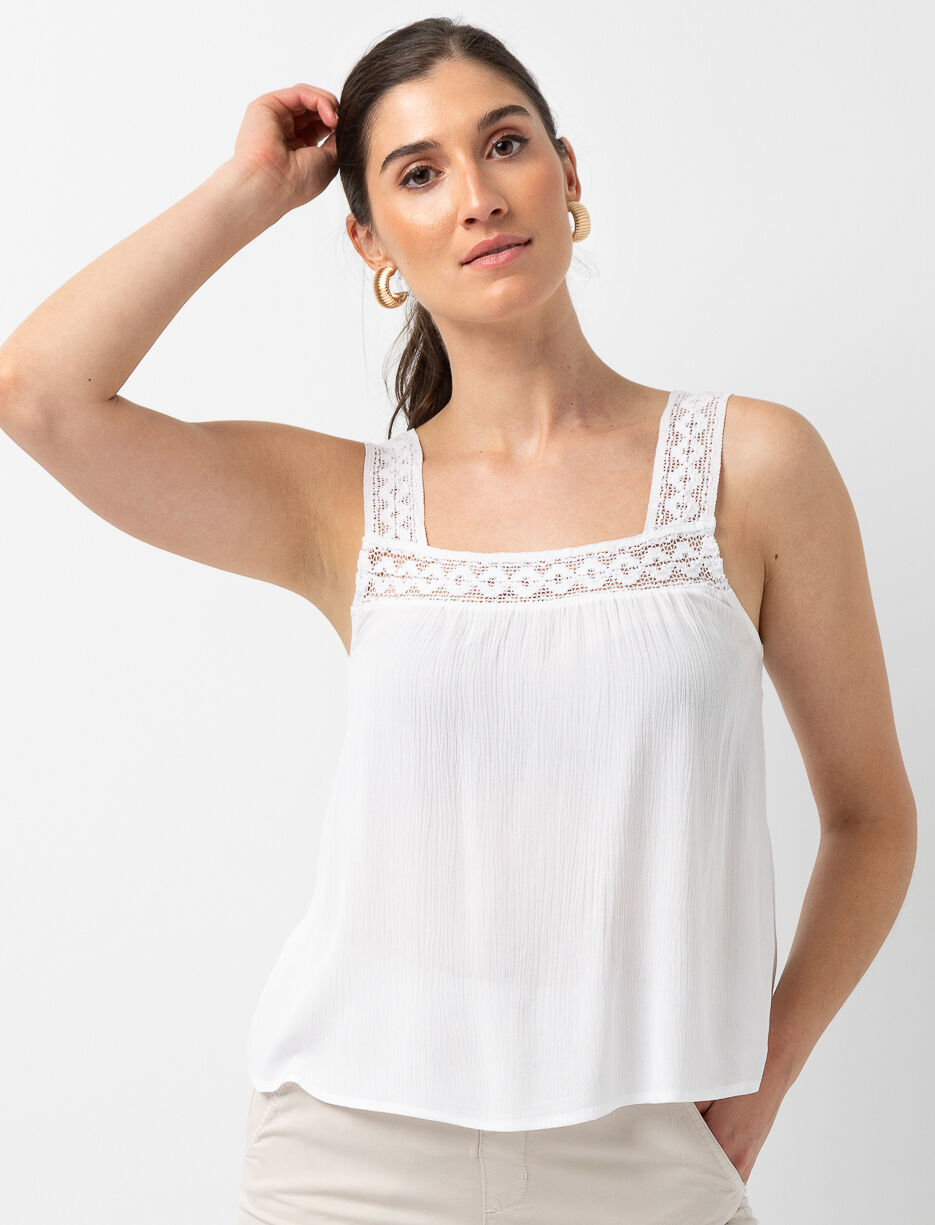 Flowy Tank Top with Crochet Details
