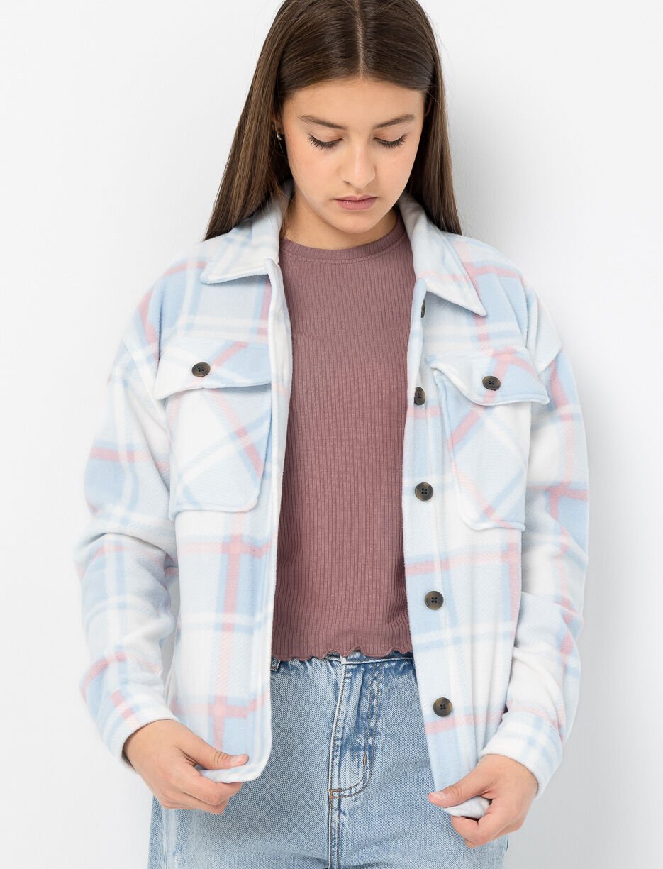 Veste-chemise à carreaux et poches