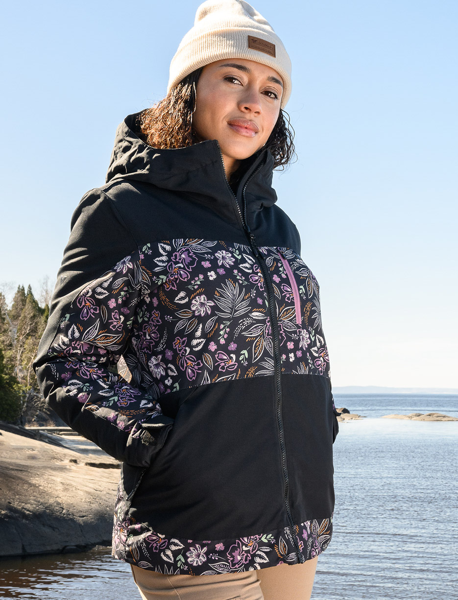 Manteau d hiver fleuri
